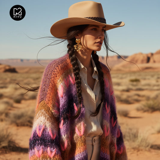 Chunky Mohair cardigan Boho Firefly