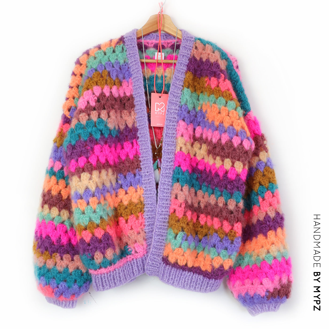 Crochet pattern - MYPZ short Mohair Granny stripes cardigan Fiesta (ENG-NL-DE)