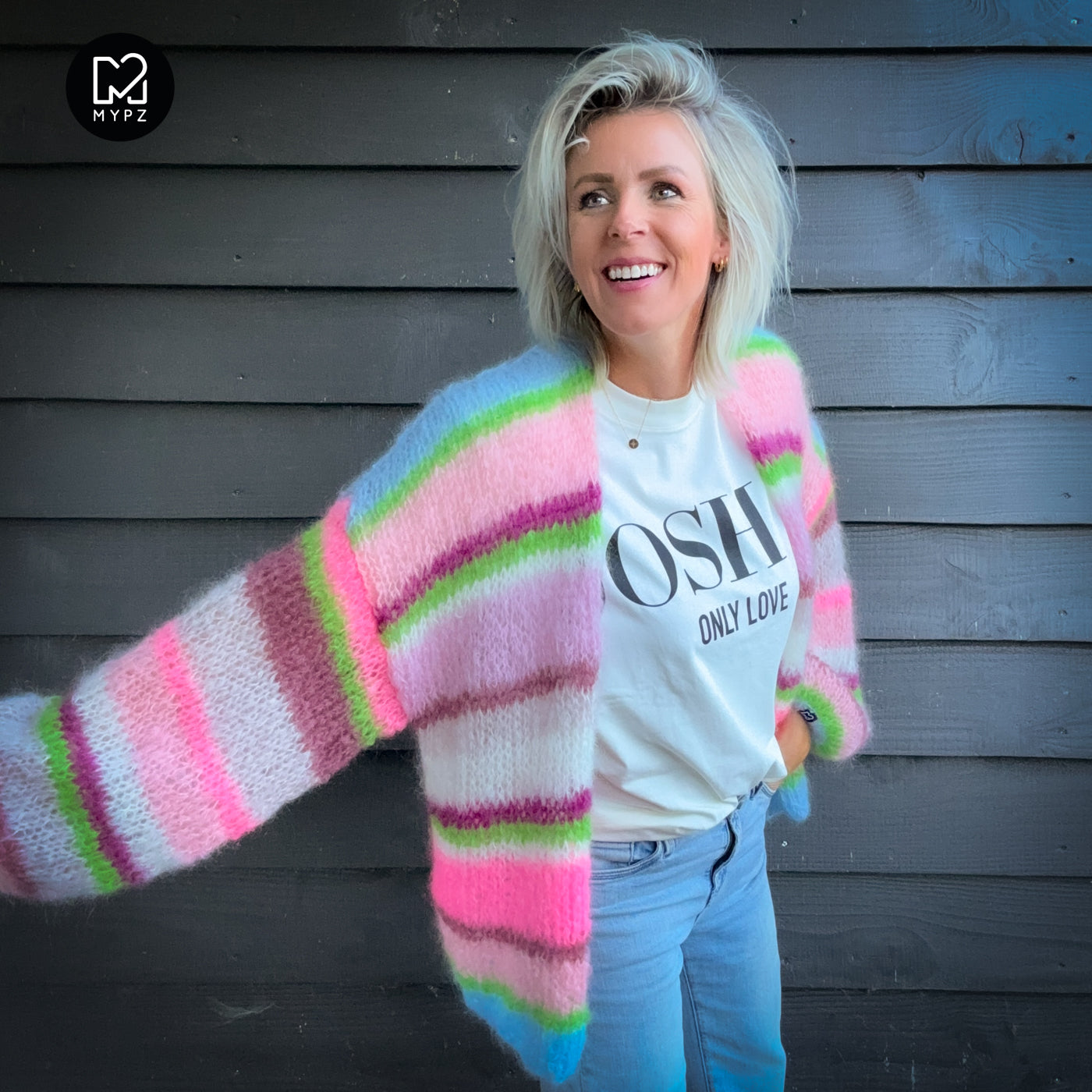 Knitting kit – MYPZ Basic Light Mohair Cardigan Candy Clouds No10 (ENG-NL-DE)
