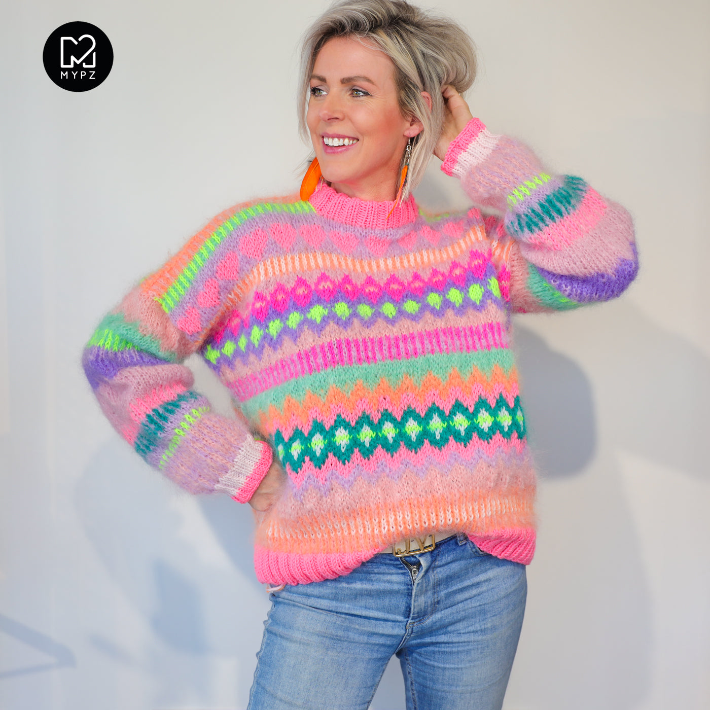 Knitting Kit – Chunky Mohair Pullover Pink Sugar No.6 (ENG-NL-DE)