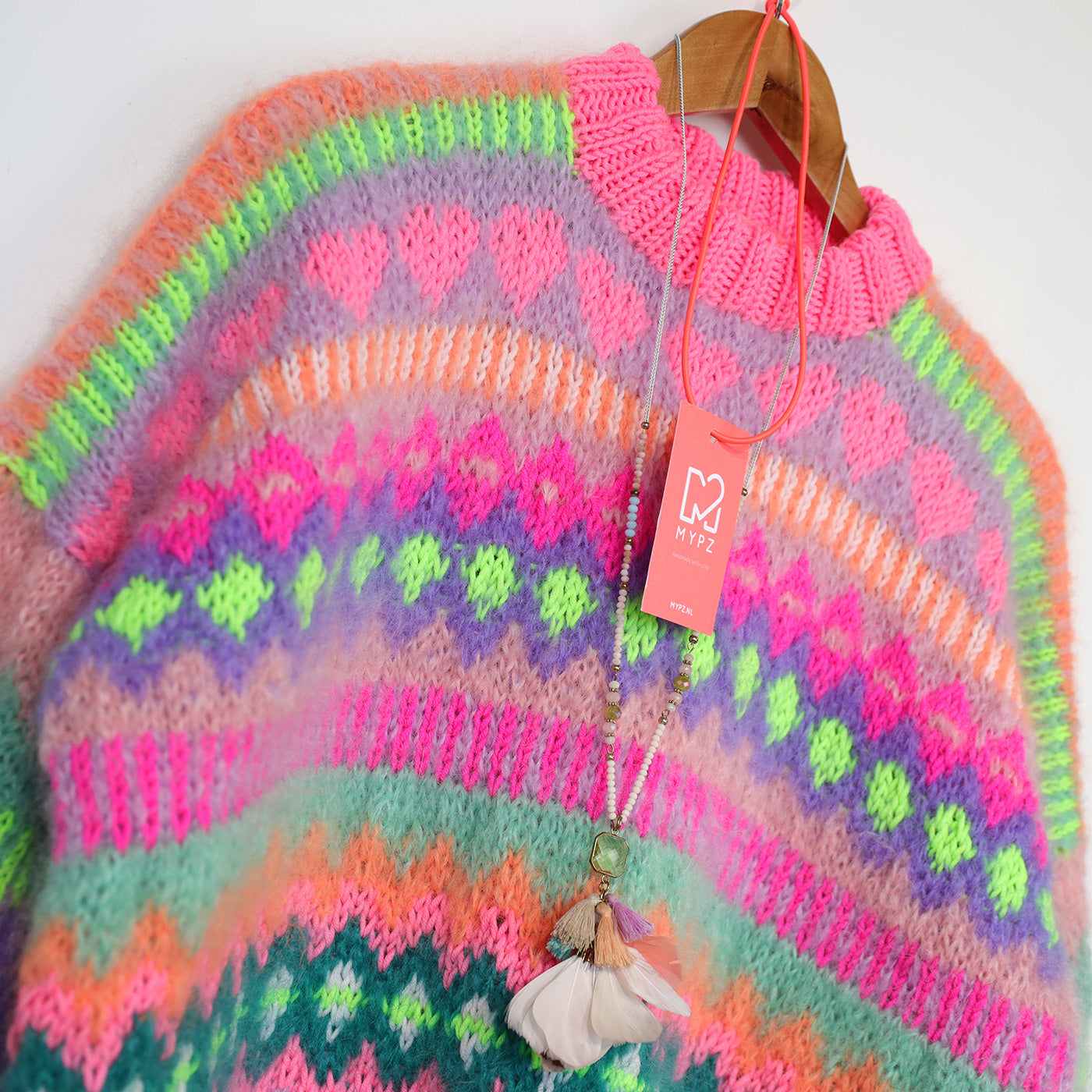 Knitting Kit – Chunky Mohair Pullover Pink Sugar No.6 (ENG-NL-DE)