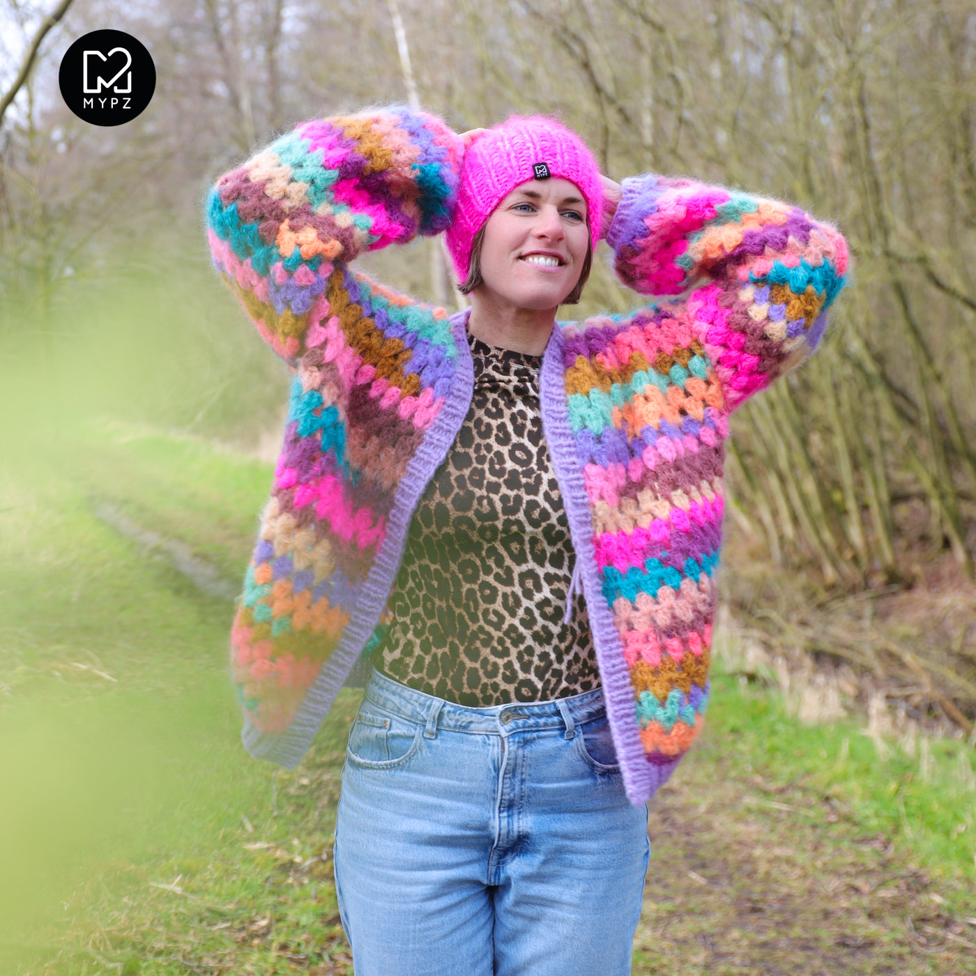 Crochet pattern - MYPZ short Mohair Granny stripes cardigan Fiesta (ENG-NL-DE)
