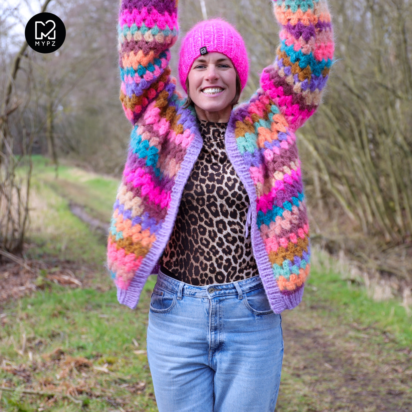 Crochet pattern - MYPZ short Mohair Granny stripes cardigan Fiesta (ENG-NL-DE)