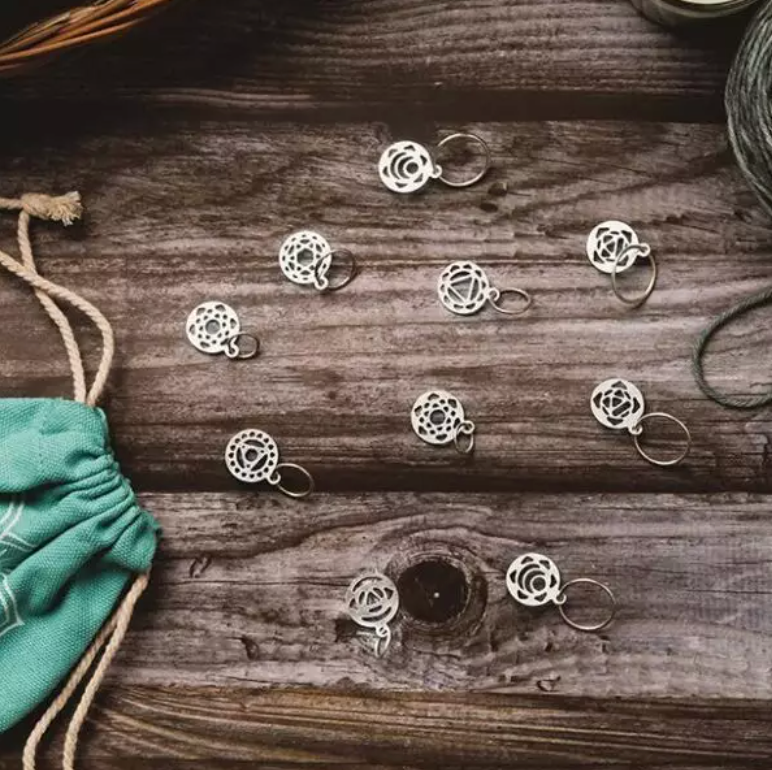 KnitPro Mindful stitchmarkers Chakra (10pc) Sterling Silver Plated