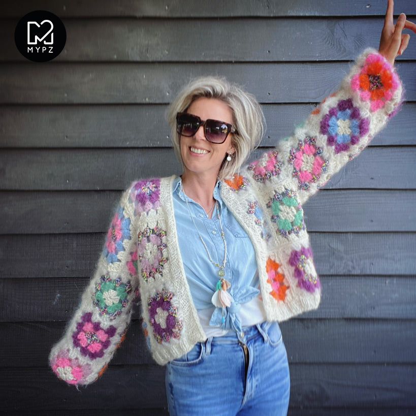 MYPZ Dreamy Chunky Mohair Granny square cardigan