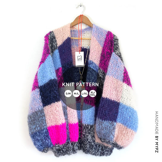 MYPZ knitting pattern mohair patchwork cardigan no9