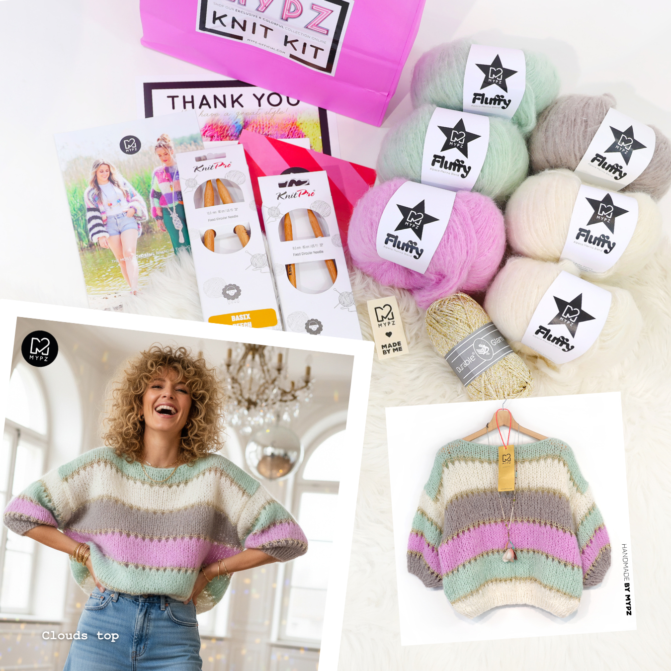 Knitting kit – MYPZ Light Alpaca Top Clouds No10 (ENG-NL-DE-FR)