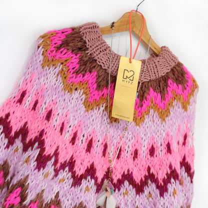 Knit pattern – MYPZ Chunky Topdown Alpaca Pullover Raspberry No.12 (ENG-DE-NL-ES-FR-IT-DA-SV-NO)