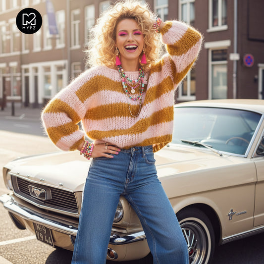 Knit pattern – MYPZ basic BIG chunky mohair pullover Apache for beginners No15 (ENG-NL-FR-ES)