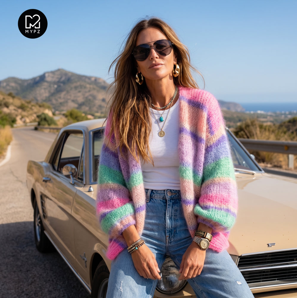 Knitting pattern – MYPZ Basic Light Mohair Cardigan Blaze & Berry No10 (ENG-NL-DE)