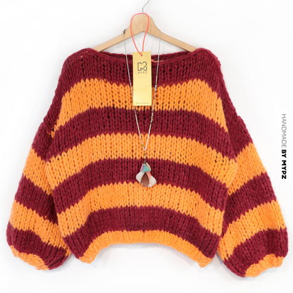 Knitting Kit – MYPZ Chunky Alpaca Pullover Merlot No15 – Beginner (ENG-NL-DE)