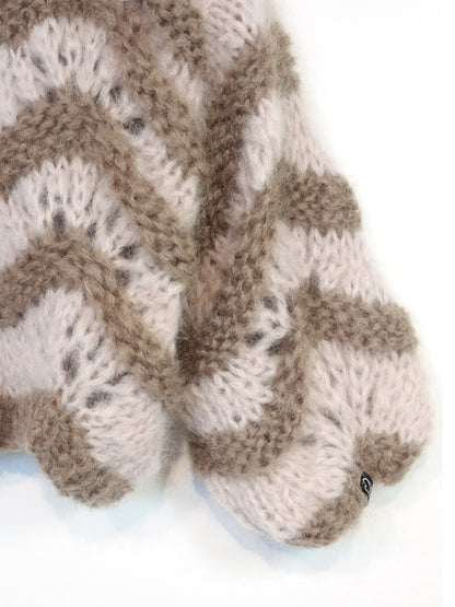 MYPZ Short Chunky Mohair Cardigan Stonies Wave