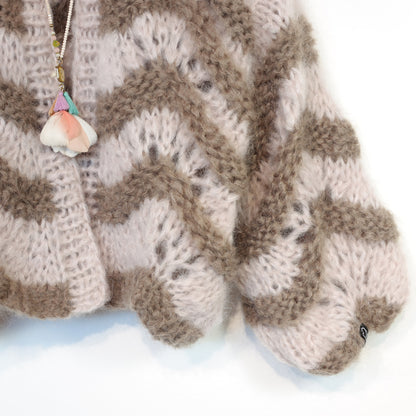 Knit Pattern – Short Chunky Mohair Cardigan Stonies Wave No.12 (ENG-DE-NL-ES-FR-IT-DA-SV-NO)