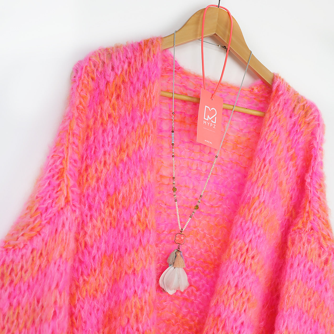 MYPZ Chunky Mohair Cardigan Orange-Pink