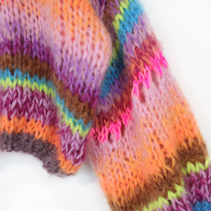 Knitting Kit – MYPZ Short Chunky Pullover Neon Hearts No15 (ENG-NL-DE)