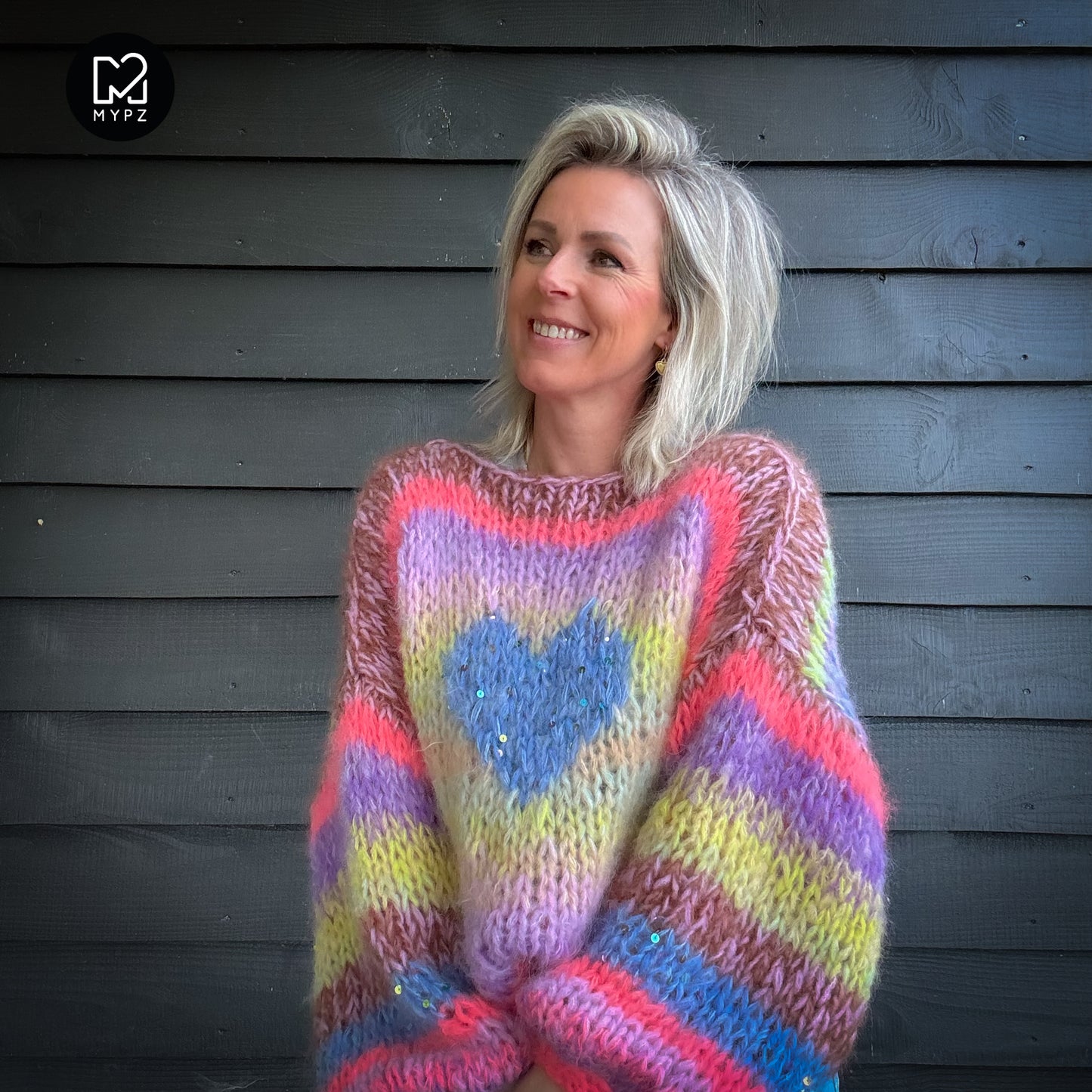 Knitting Kit – MYPZ Short Chunky Alpaca-Mohair Pullover Lake No15 (ENG-NL-DE)