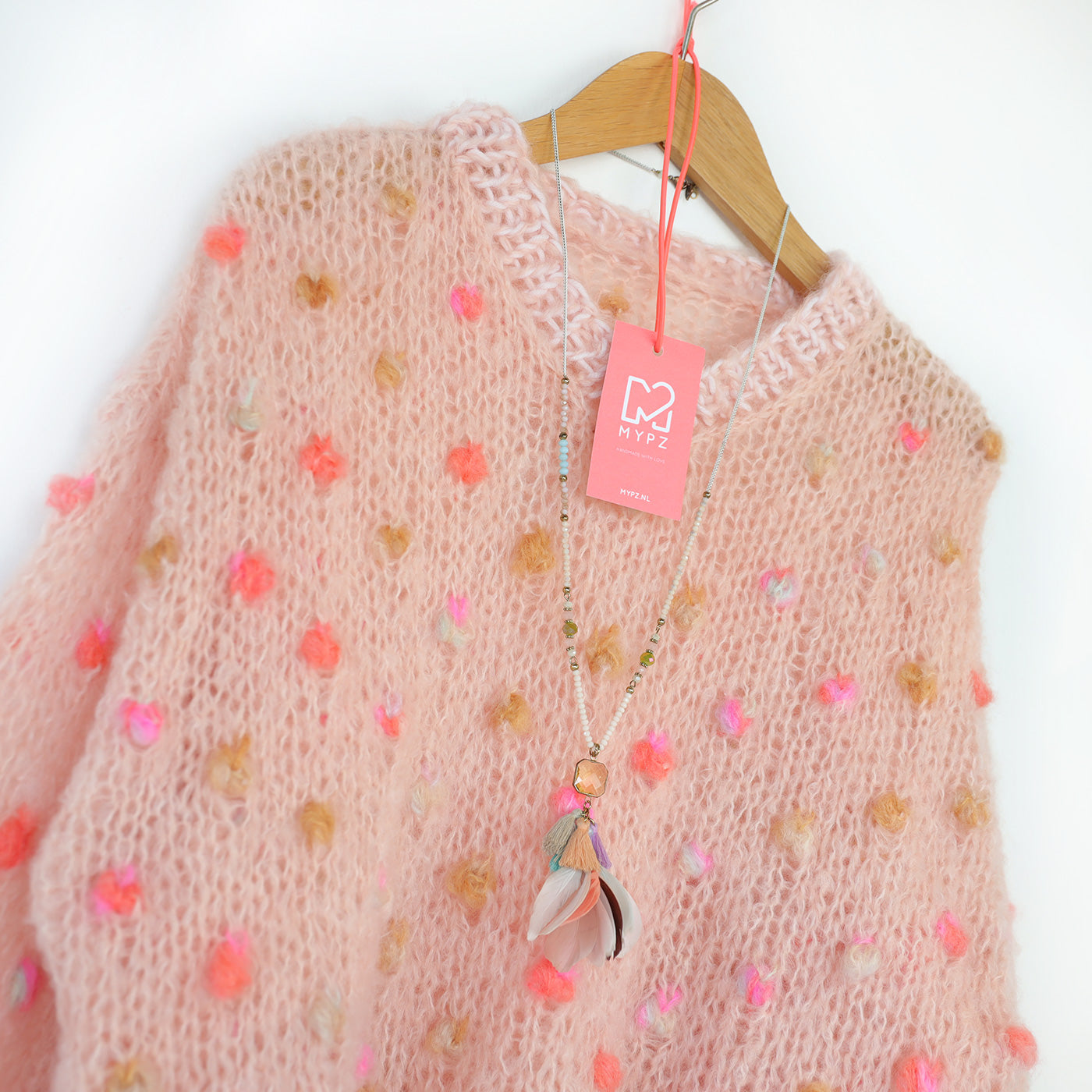 MYPZ Light Mohair v-neck Pullover Dahlia