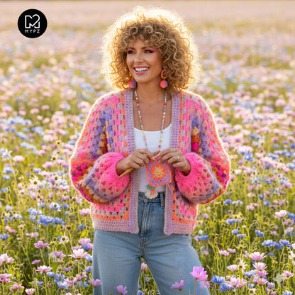 Crochet pattern - MYPZ Hexagon Cardigan Pink Vibes (ENG-NL-DE)