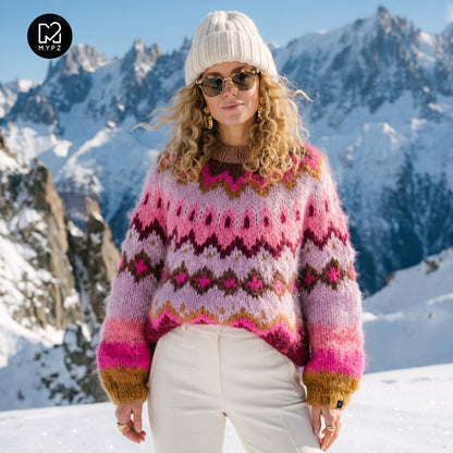Knit pattern – MYPZ Chunky Topdown Alpaca Pullover Raspberry No.12 (ENG-DE-NL-ES-FR-IT-DA-SV-NO)