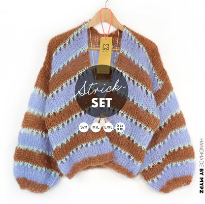 Knitting kit – MYPZ Light Mohair Cardigan Royal Coco No10 (ENG-NL-DE)