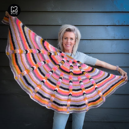 Crochet pattern - MYPZ Boho shawl (ENG-NL-DE-FR-ES)