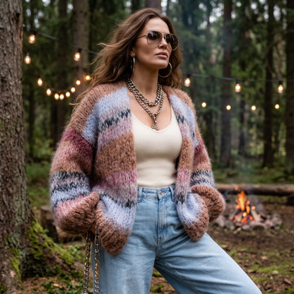 Knit Pattern – MYPZ Chunky Mohair Cardigan Walnut No.15 (ENG-DE-NL-ES-FR-IT-DA-SV-NO)