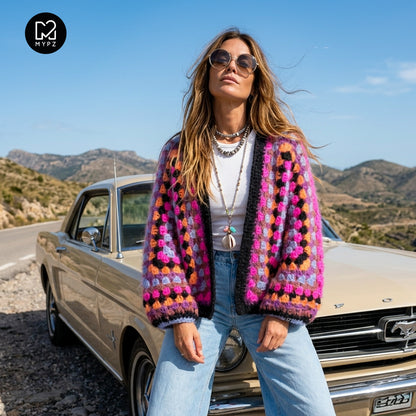 Crochet kit – MYPZ Hexagon Mohair Cardigan Wild (ENG-NL-DE)