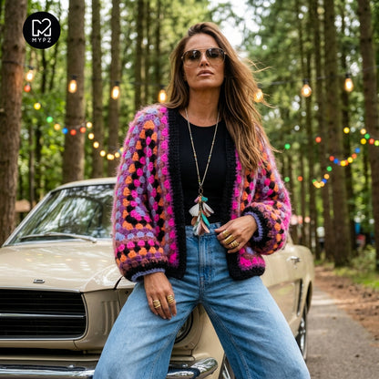 Crochet kit – MYPZ Hexagon Mohair Cardigan Wild (ENG-NL-DE)