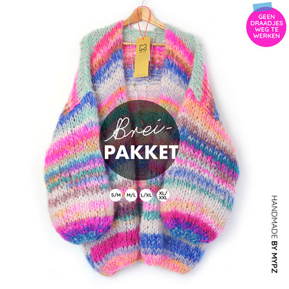 Knitting Kit – MYPZ Chunky Mohair Cardigan Blue Elegance No.15 (ENG-NL)