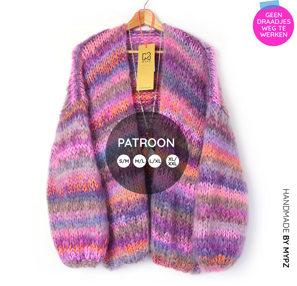 Knit pattern – MYPZ Chunky mohair cardigan Majestic No.15 (ENG-NL)