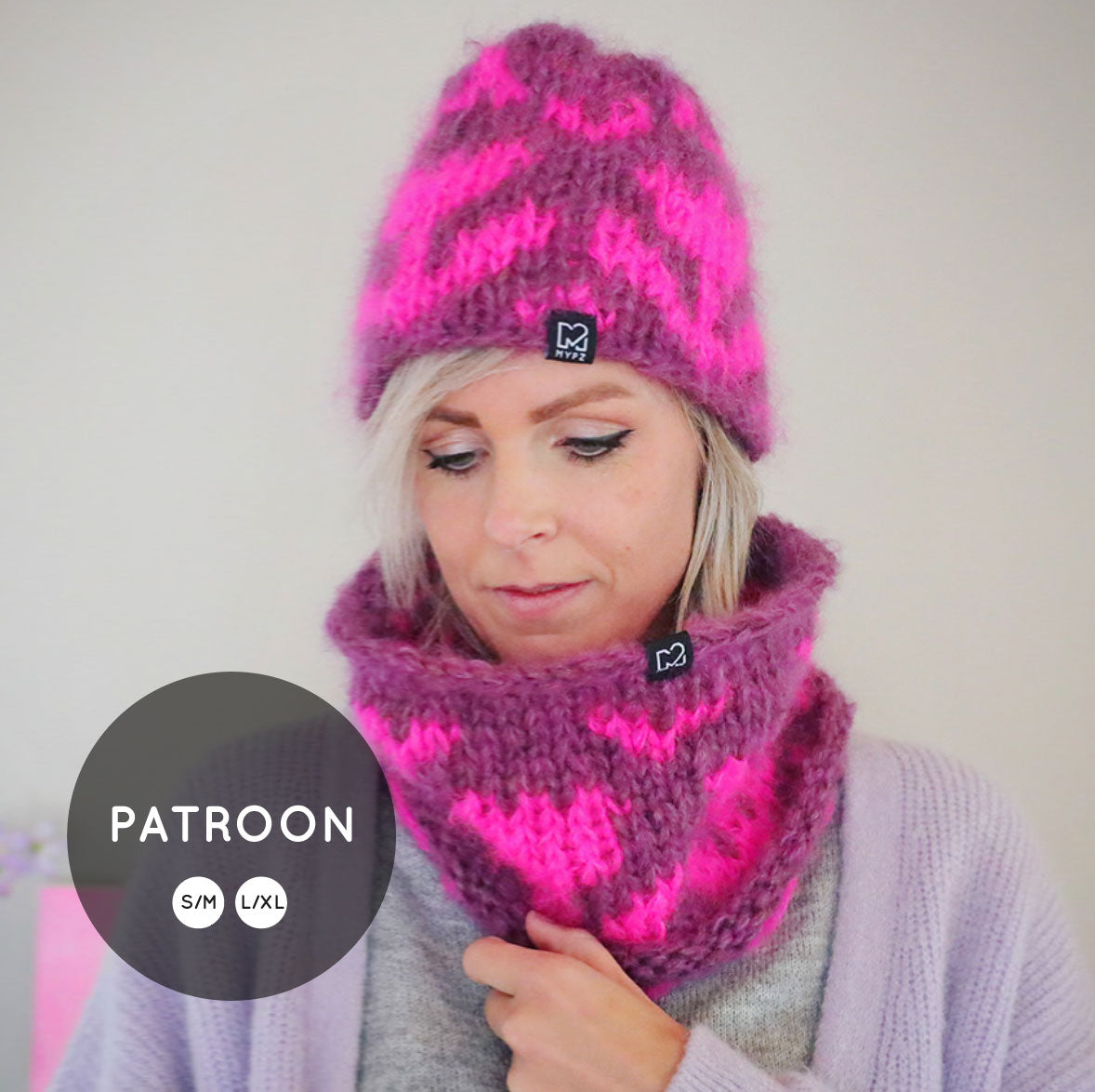 Knit pattern – Chunky mohair Tulips hat + snood (ENG-NL-DE)