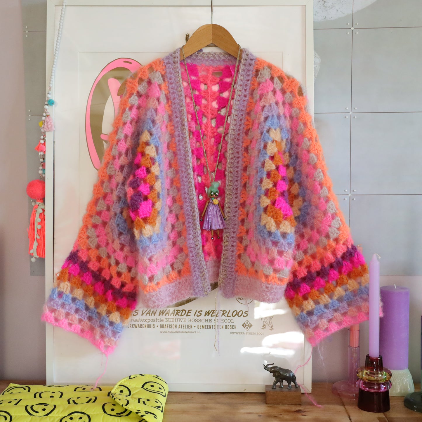 MYPZ Chunky Mohair Cardigan Pink Vibes