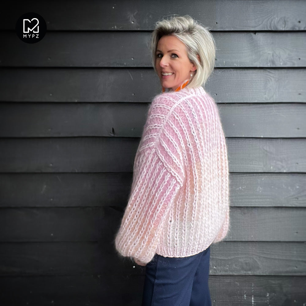 Knitting Kit – MYPZ Chunky Mohair Rib Cardigan Vanilla No.12 (ENG-NL)