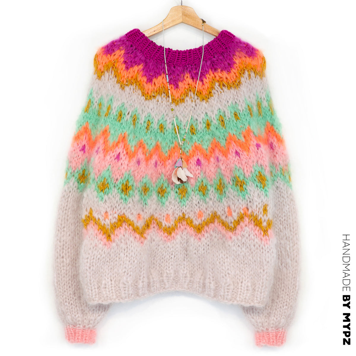 Knit pattern – MYPZ Chunky Topdown Mohair Pullover Snowberry No.12 (ENG-DE-NL-ES-FR-IT-DA-SV-NO)