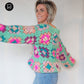 Crochet pattern - MYPZ Granny square Mohair pullover Mint (ENG-NL)