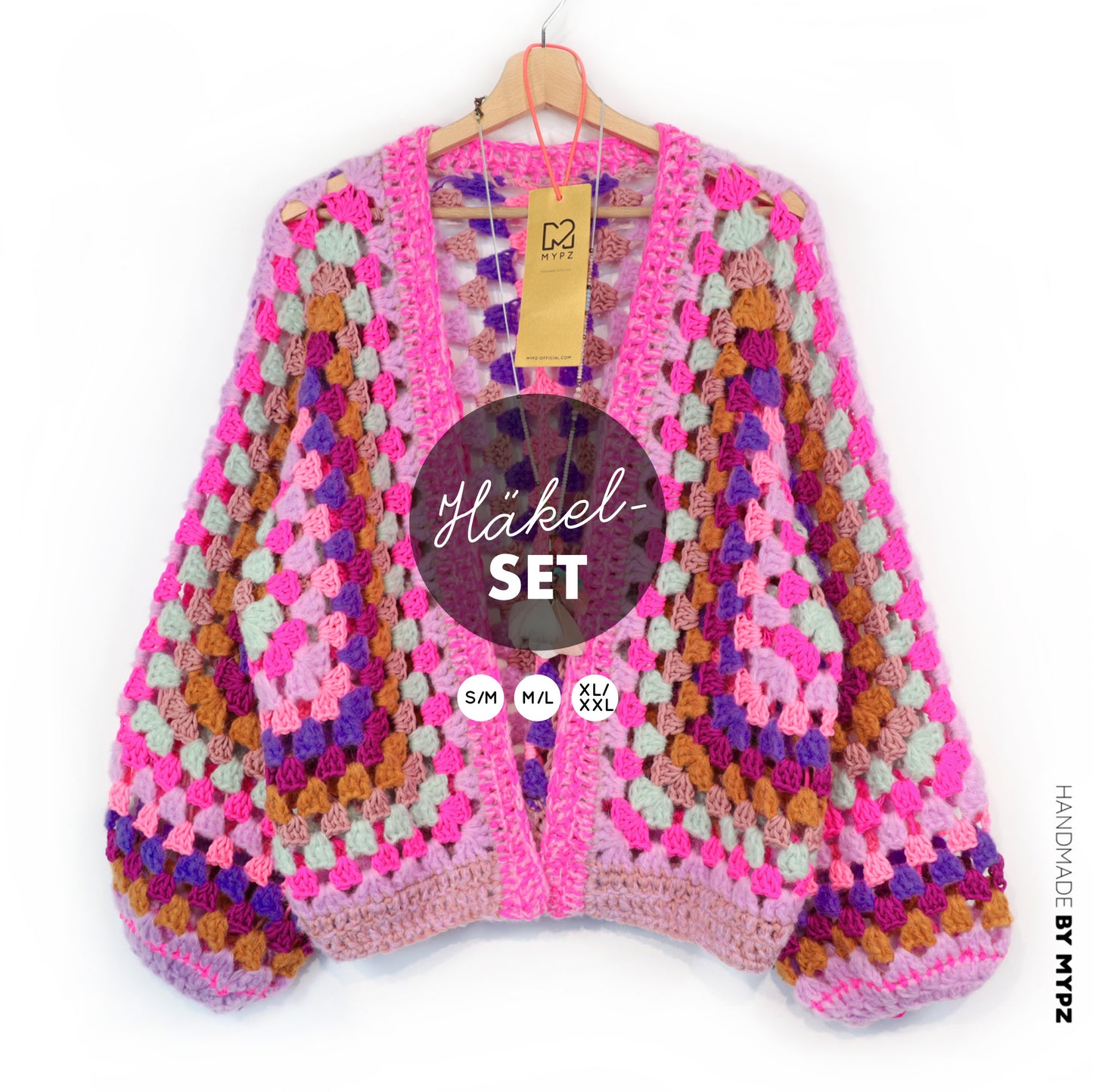 Crochet kit - MYPZ Hexagon Cardigan Violet Pop (ENG-NL-DE)