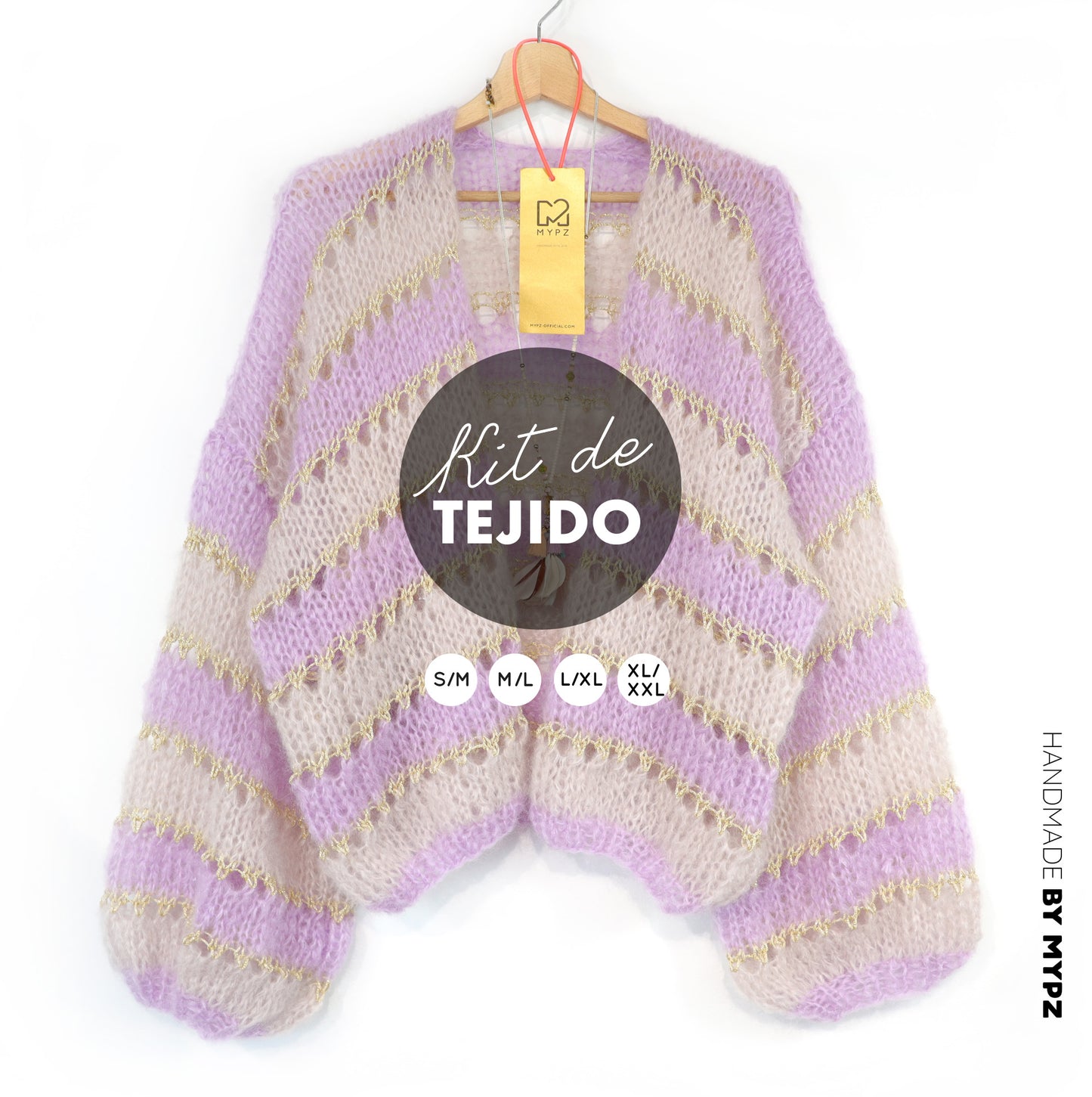 Knitting kit – MYPZ Short Light Mohair Cardigan Macha No10 (ENG-NL-DE-FR-ES)