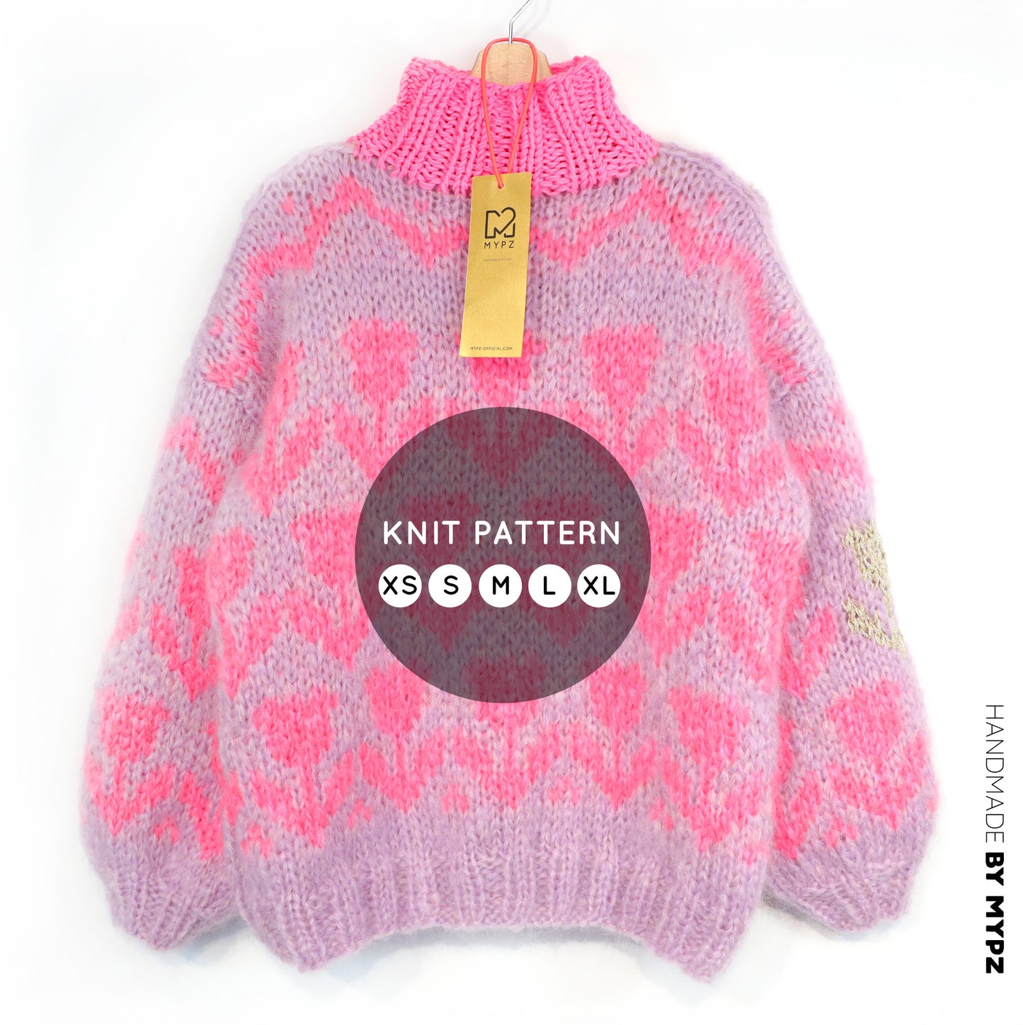 Knit pattern – MYPZ Chunky Mohair Pullover Coral Tulips No.9 (ENG-NL-DE)