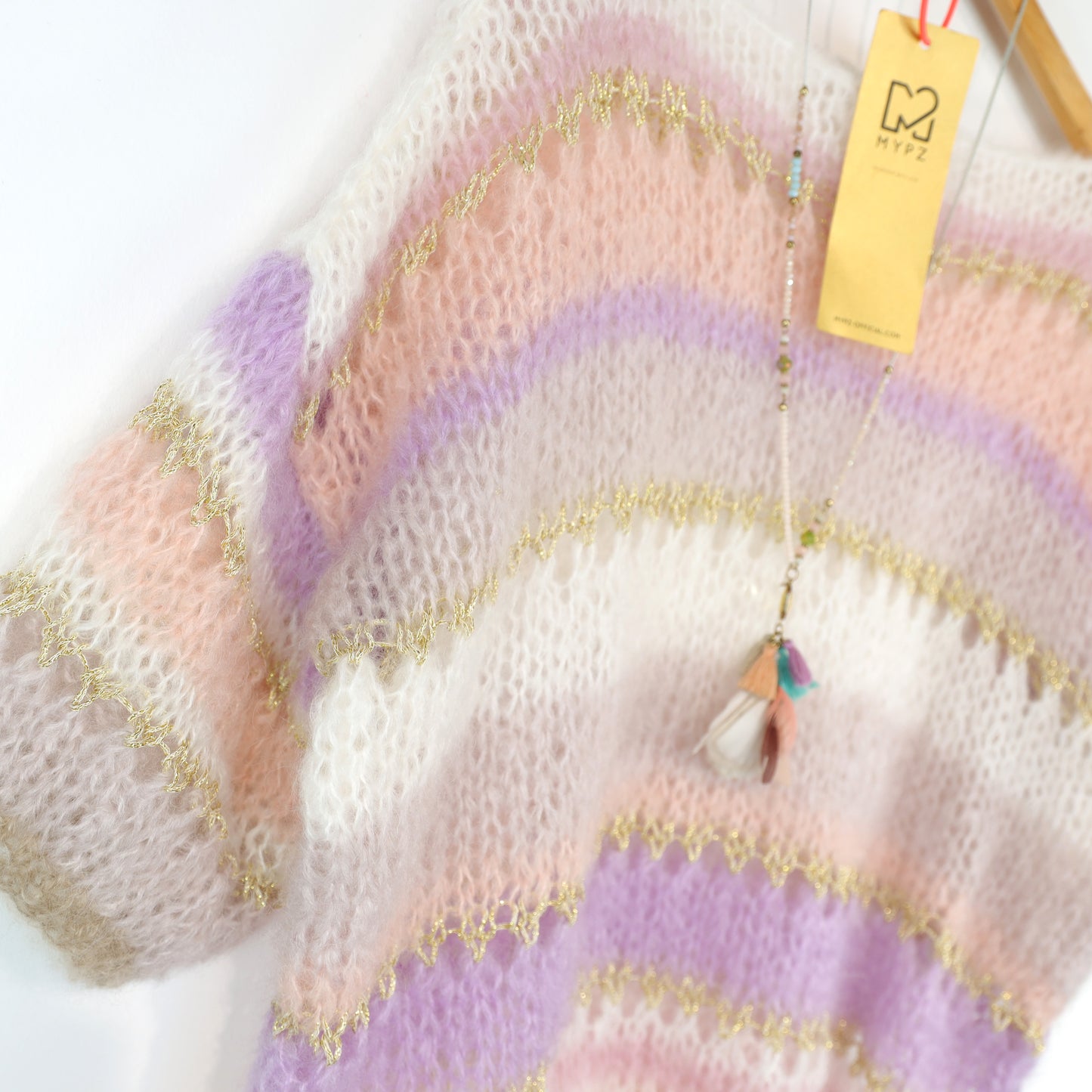 Knitting kit – MYPZ Light Mohair Top Powder Champaign No10 (ENG-NL-DE)