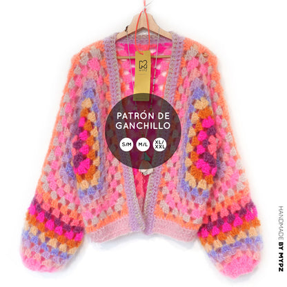 Crochet pattern - MYPZ Hexagon Cardigan Pink Vibes (ENG-NL-DE-FR-ES)
