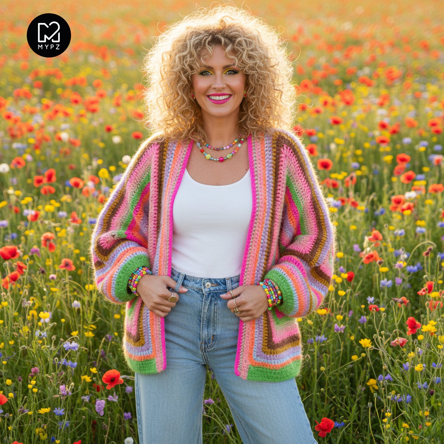 Crochet kit - MYPZ Hexagon Cardigan Vibrant Soul (ENG-NL-DE)