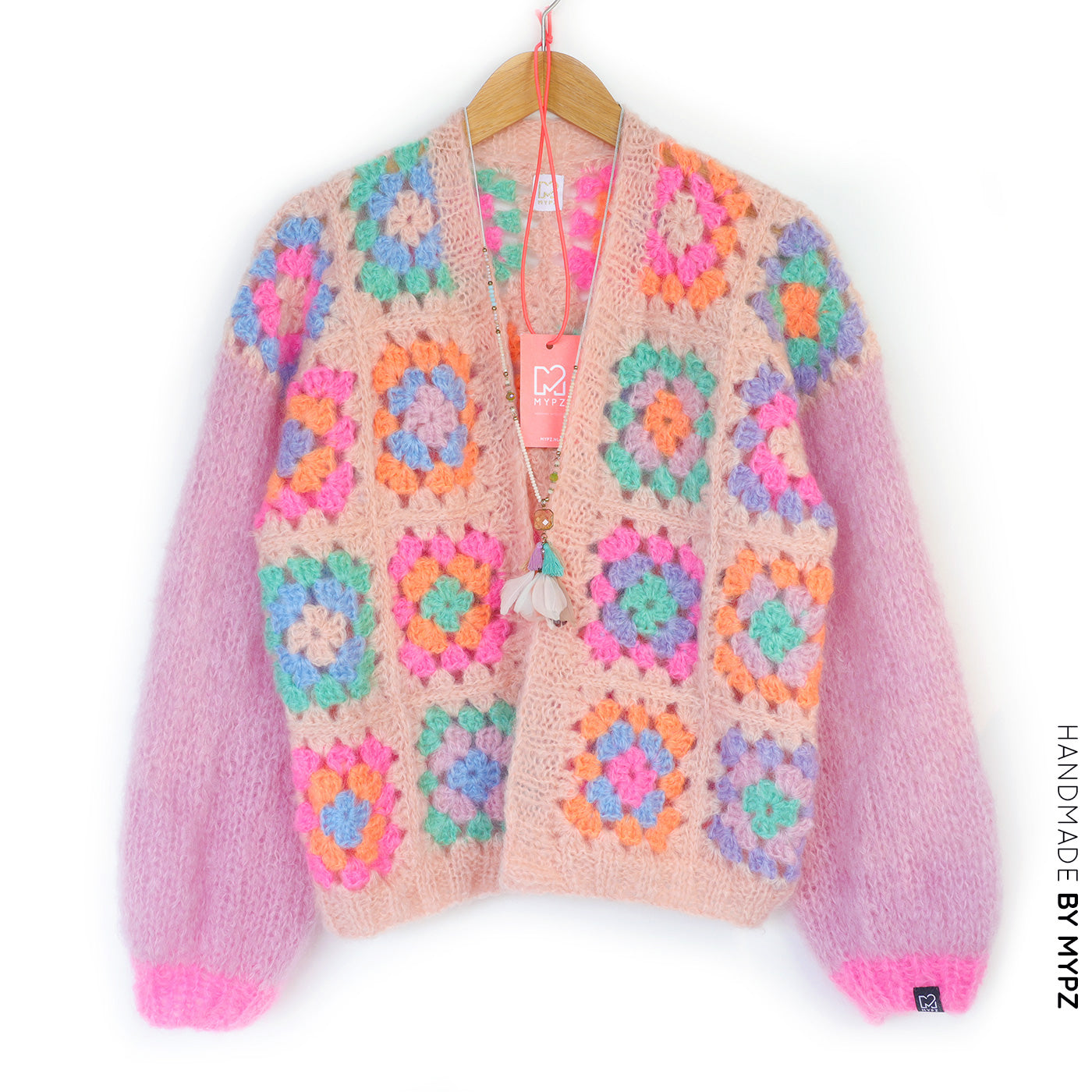 Crochet pattern - MYPZ Granny square mohair cardigan Marshmallow (ENG-NL-DE)