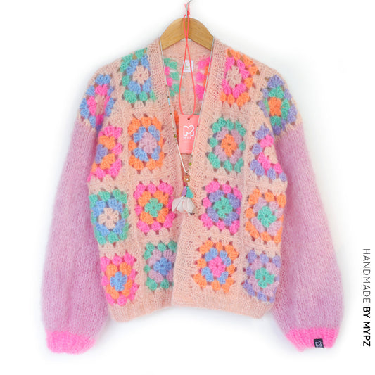 MYPZ Chunky Mohair Granny square cardigan Marshmallow