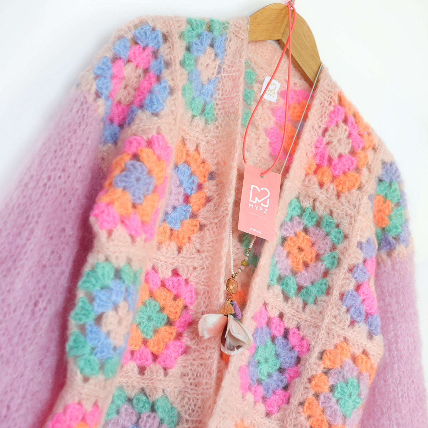 Crochet kit - MYPZ Granny square mohair cardigan Marshmallow (ENG-NL-DE)