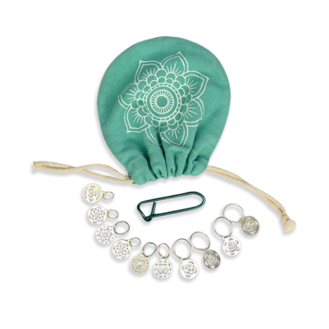 KnitPro Mindful stitchmarkers Chakra (10pc) Sterling Silver Plated