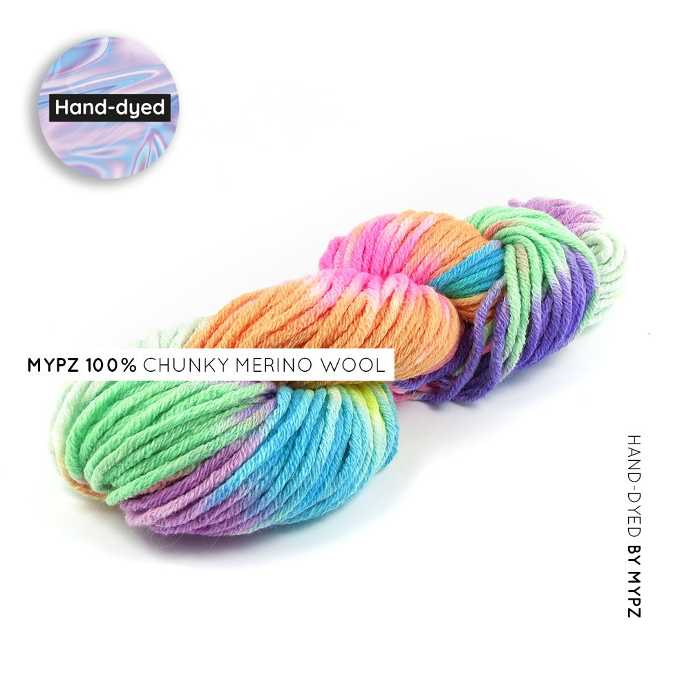 MYPZ HAND-DYED 100% CHUNKY MERINO WOOL – Rainbow