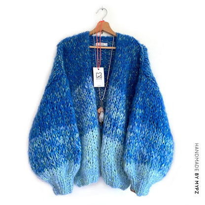 Knitting Kit - MYPZ Chunky Mohair Cardigan Ocean No.15 (ENG-NL)