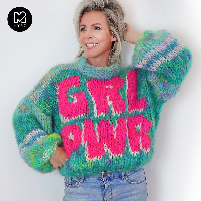 Knitting kit – MYPZ Chunky Mohair Pullover GIRL POWER NO 15 (ENG-NL)