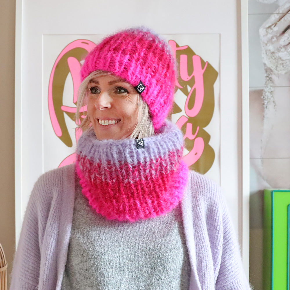 Knitting Kit – Gradient chunky mohair hat + snood (ENG-NL) kit