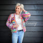 MYPZ Short light mohair scrap yarn cardigan